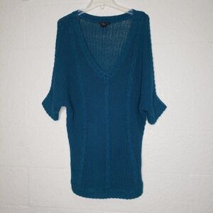 New York & Company Blue Open Knit Sweater Sz Small